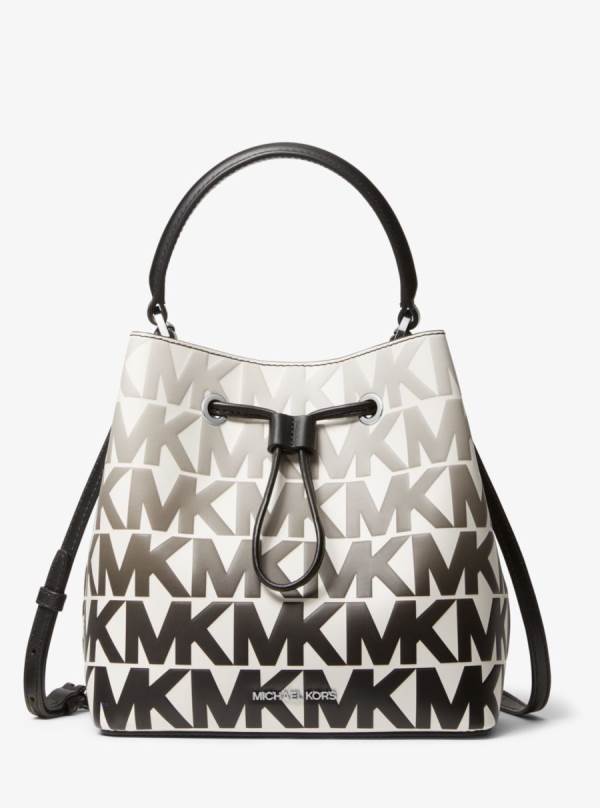 Damske Prenosná Taška Michael Kors Suri Medium Graphic Logo Print Faux Leather Čierne - Kabelky Michael Kors Vypredaj | HPJOM-3769